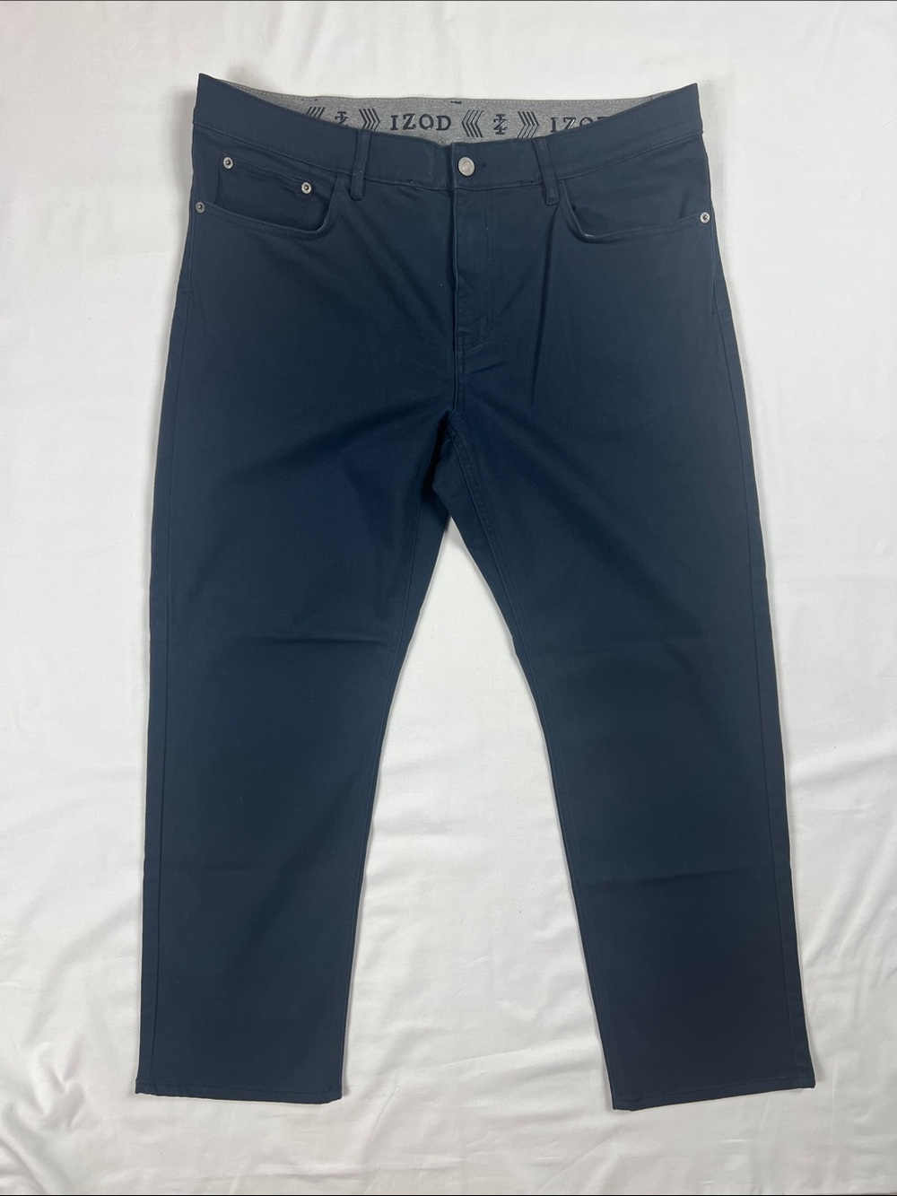 Izod Slim Straight Men's Pants in Navy Cotton
